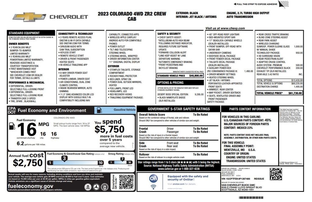 Certified Used 2023 Black Chevrolet ZR2 image 4