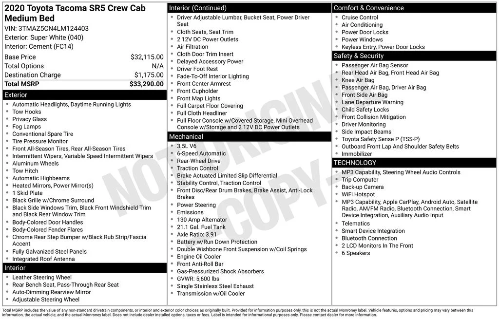Used 2020 White Toyota SR5 image 30