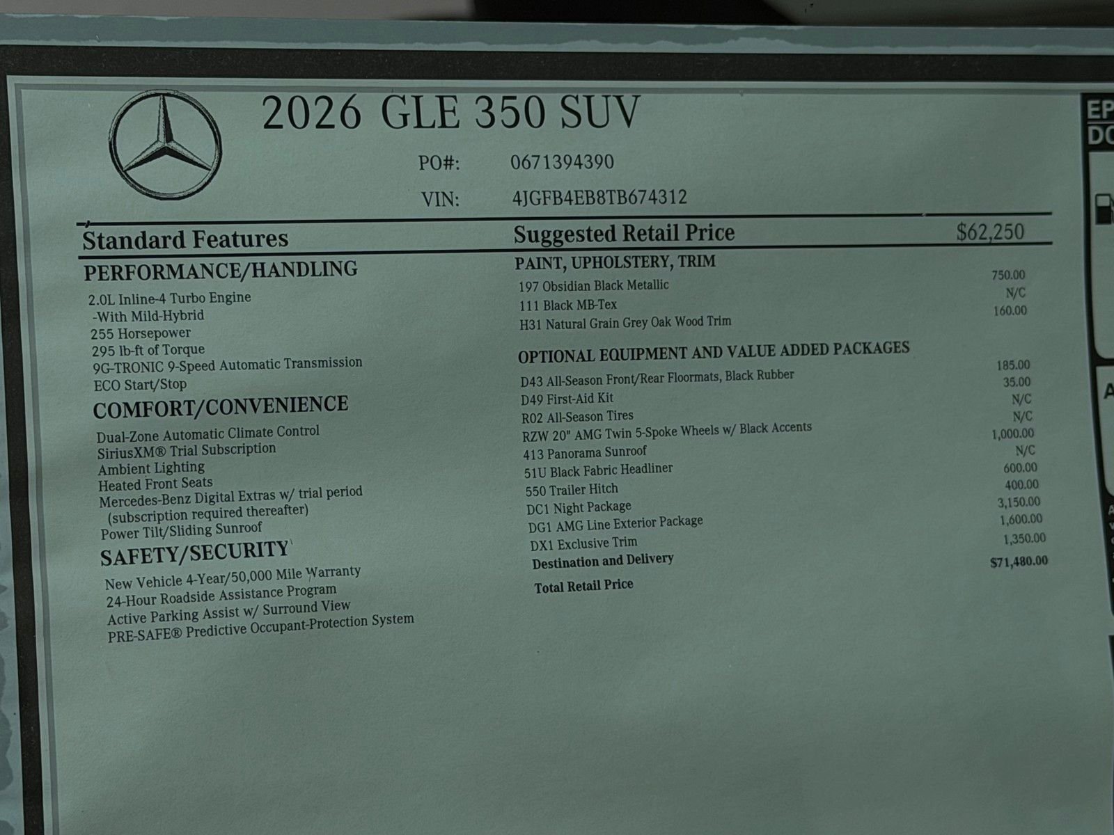 New 2026 Obsidian Black Metallic Mercedes-Benz GLE 350 image 23
