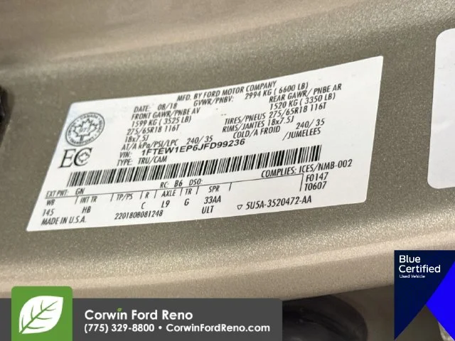 Certified Used 2018 White Gold Ford Lariat image 33