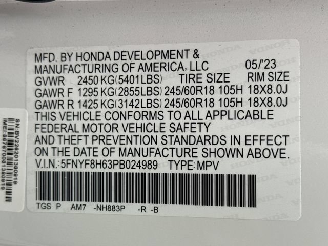 Used 2023 Platinum White Pearl Honda TrailSport image 19
