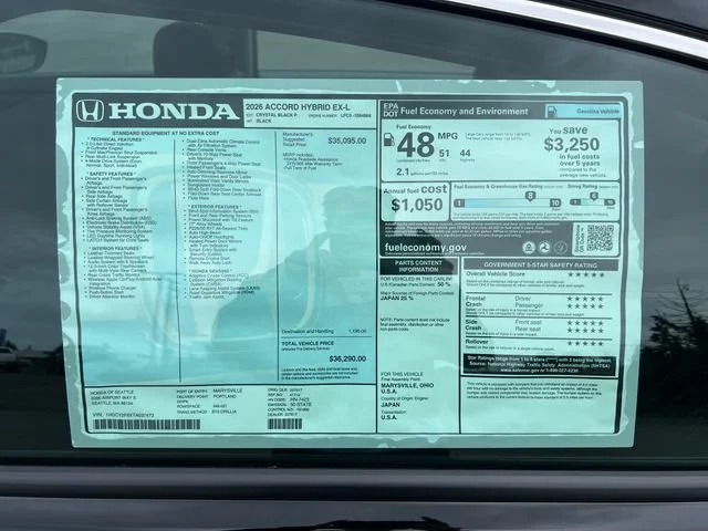 New 2026 Crystal Black Pearl Honda EX-L image 30