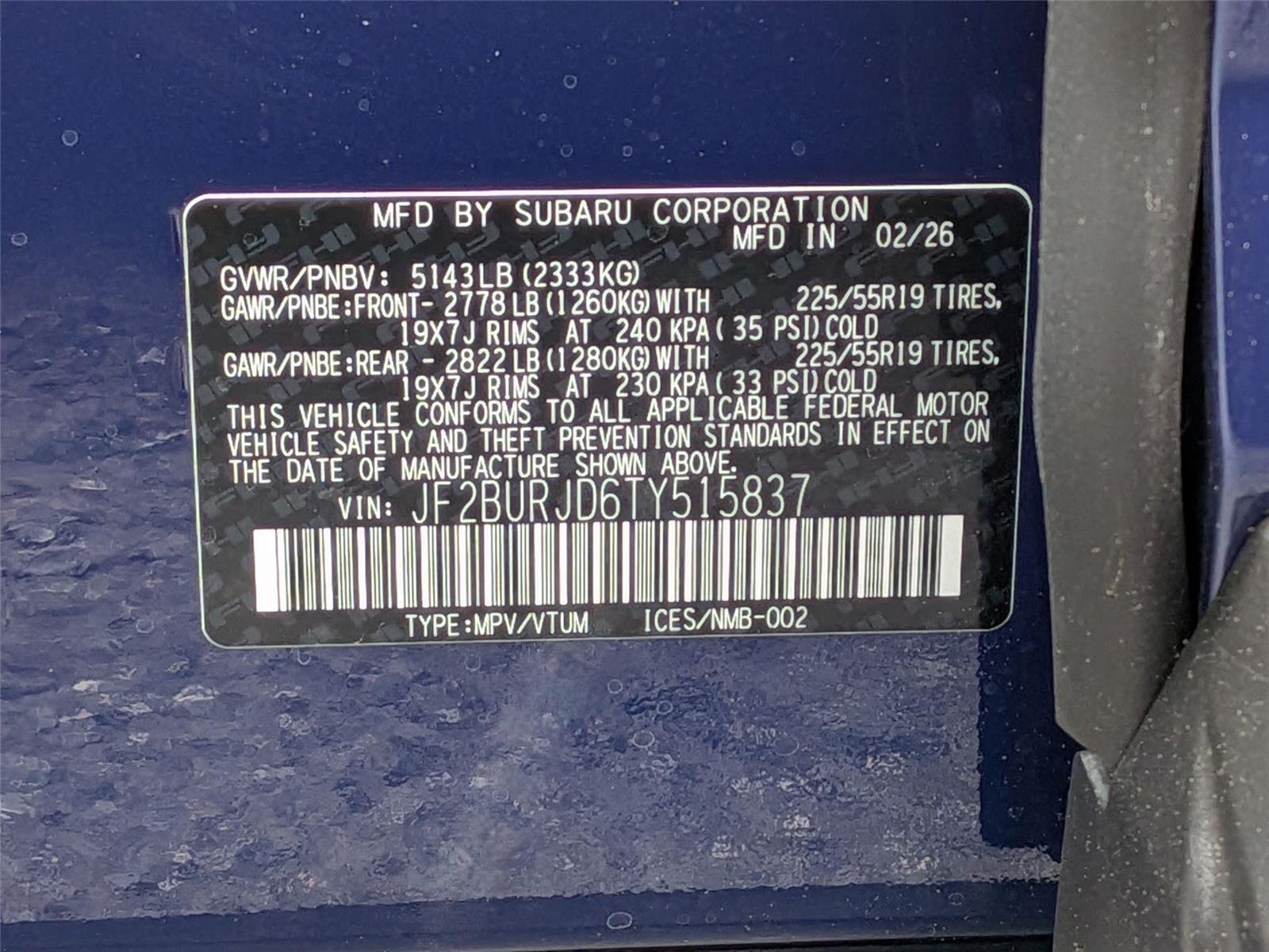 New 2026 SAPPHIRE BLUE PEARL Subaru Touring XT image 35