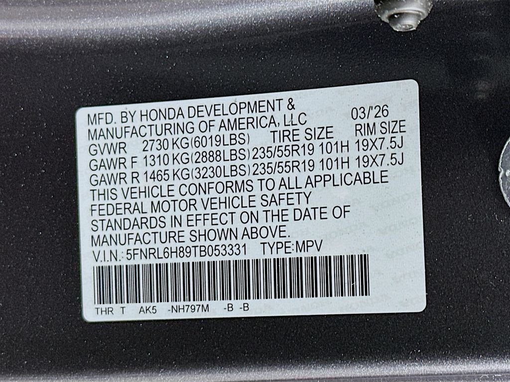 New 2026 Modern Steel Metallic Honda Touring image 35