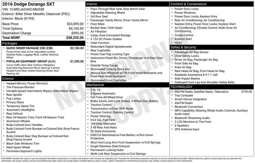 2016 Dodge Durango SXT Plus