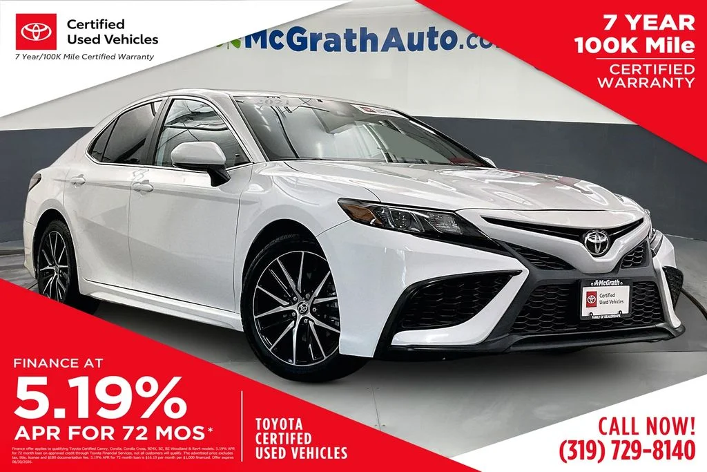 Certified Used 2021 White Toyota SE image 1