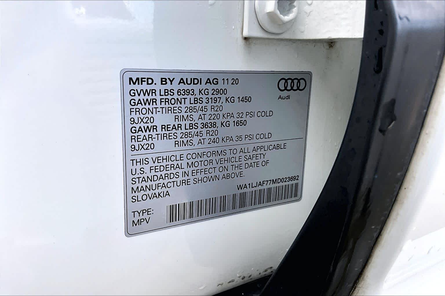 Used 2021 Carrara White Audi Premium Plus image 34