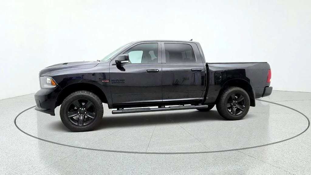 Used 2018 Brilliant Black Crystal Pearlcoat Ram Sport 4x4 Crew Cab 5