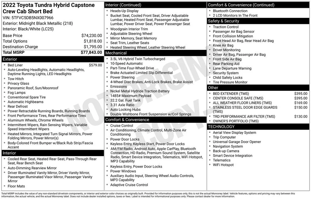Used 2022 Black Toyota Capstone image 6
