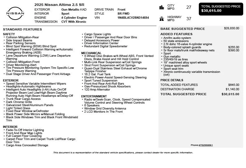 Used 2025 Gray Nissan 2.5 SR image 3