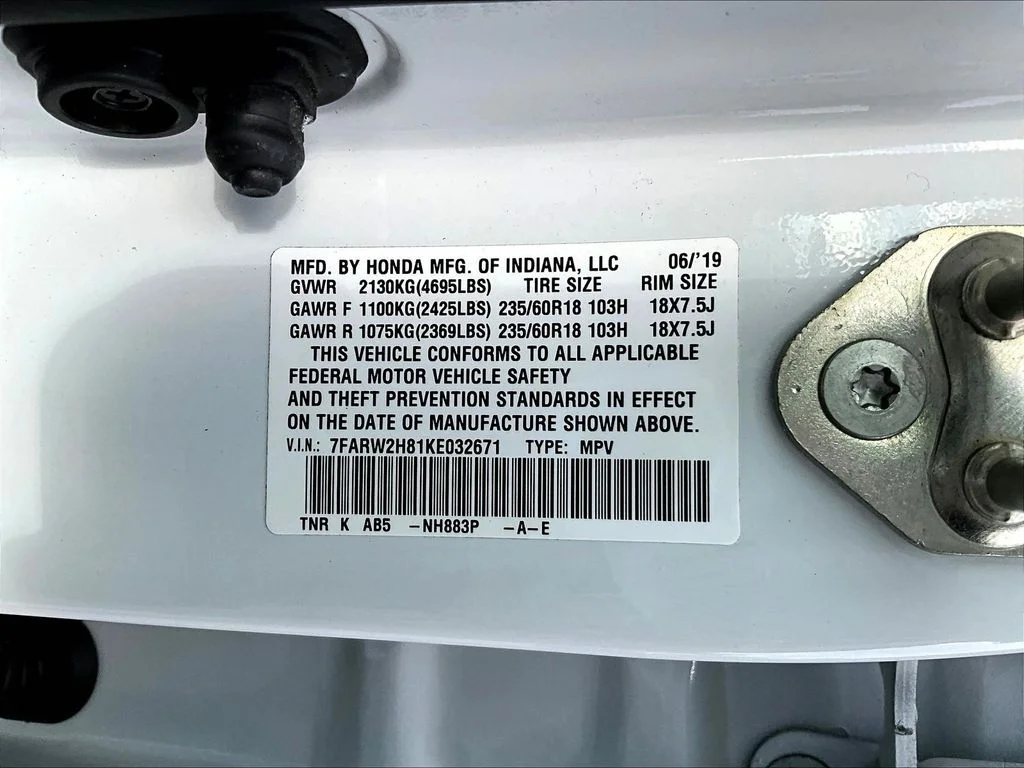 Certified Used 2019 Platinum White Pearl Honda EX-L image 23