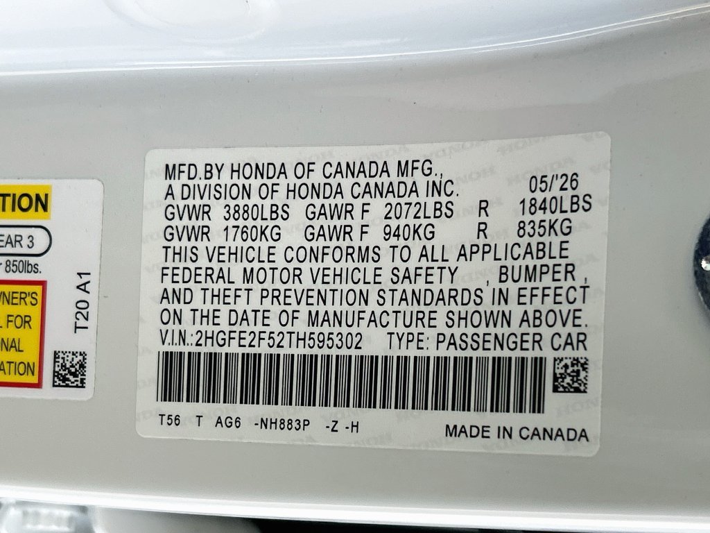 Certified Used 2026 Platinum White Pearl Honda Sport image 28