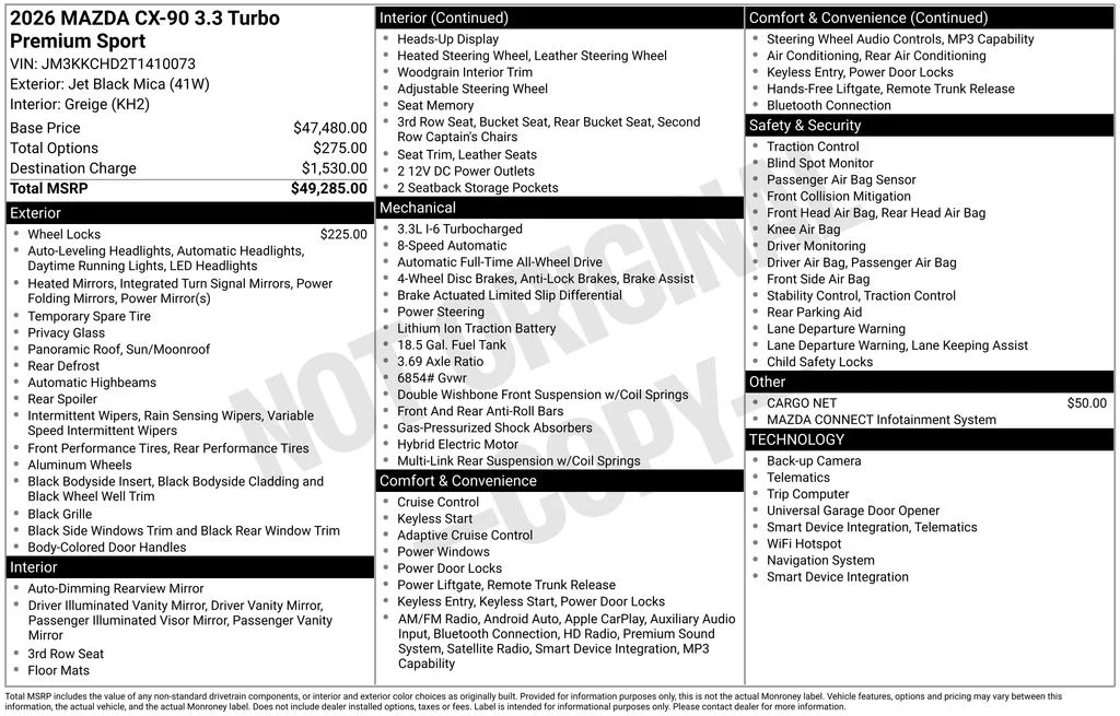 New 2026 Black Mazda 3.3 Turbo Premium image 7