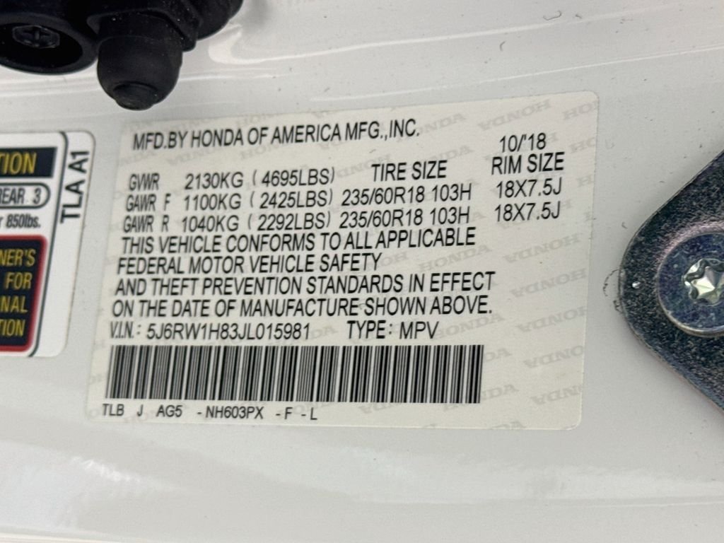 Used 2018 White Diamond Pearl Honda EX-L image 33