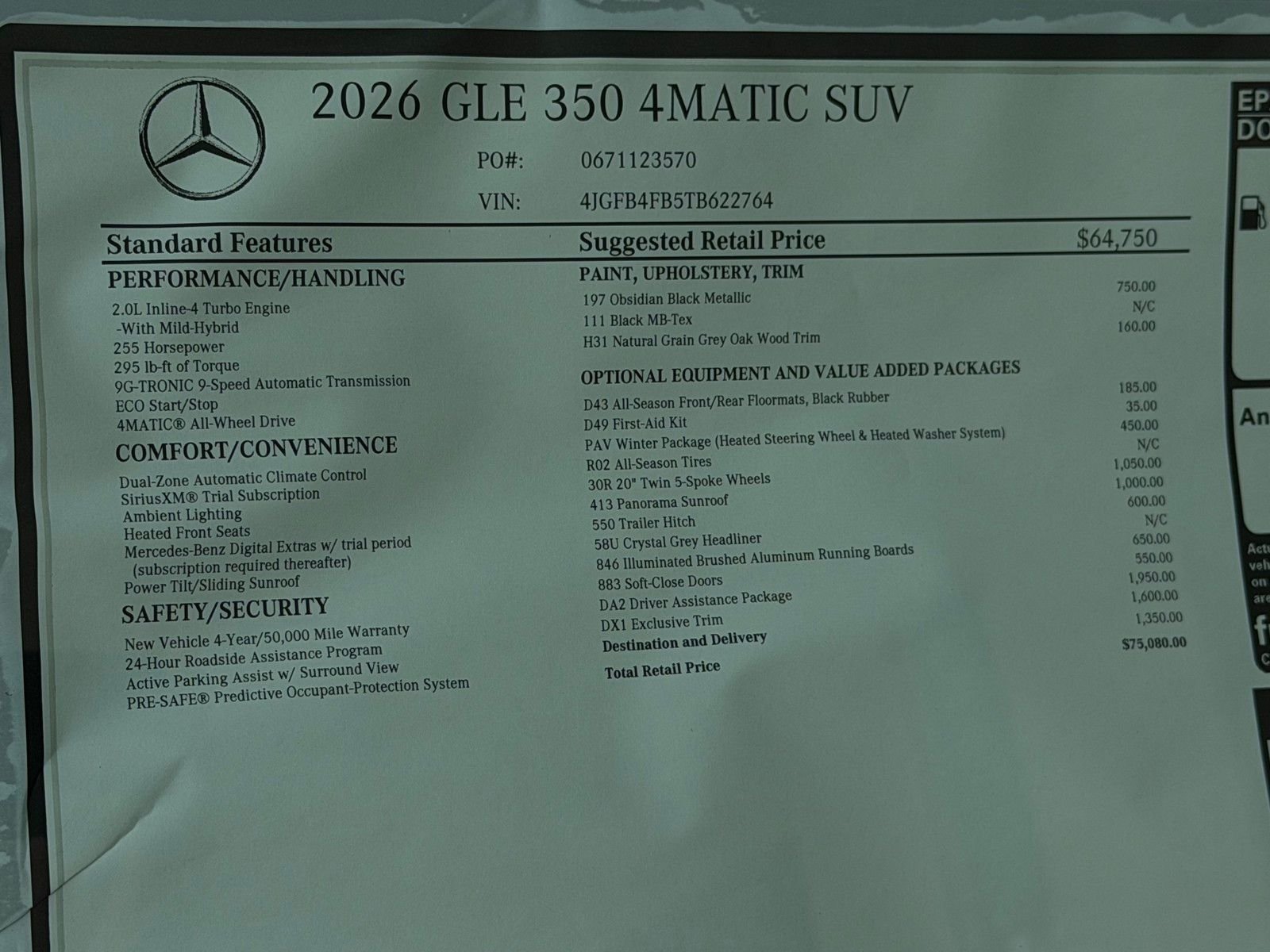 New 2026 Obsidian Black Metallic Mercedes-Benz GLE 350 image 24