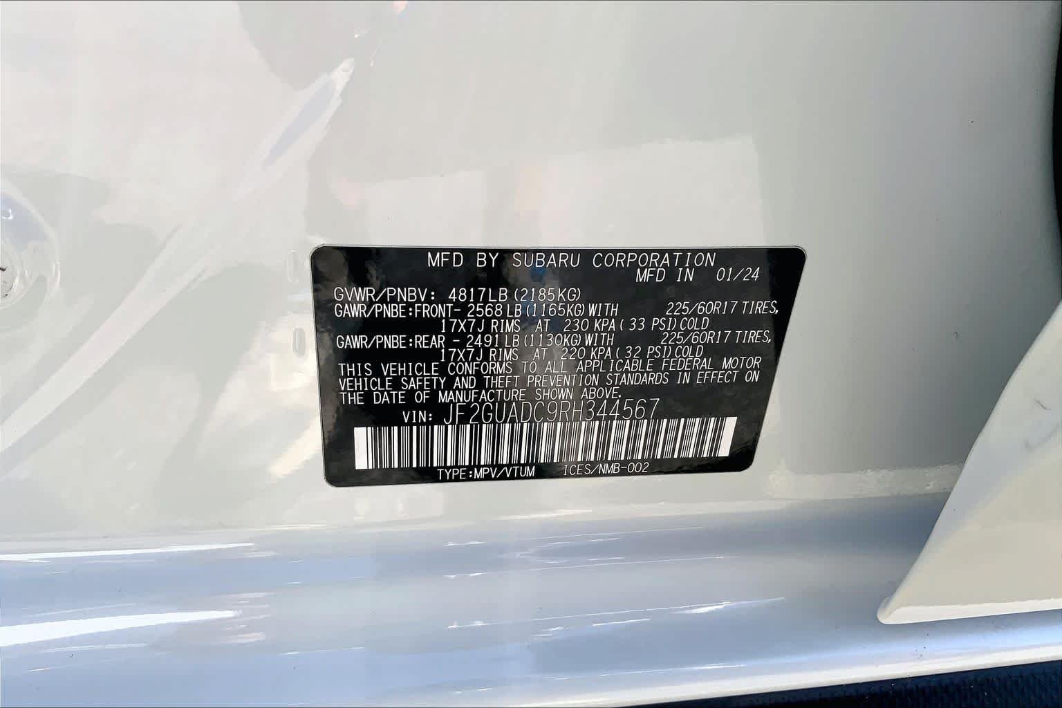 Used 2024 Crystal White Pearl Subaru Premium image 30