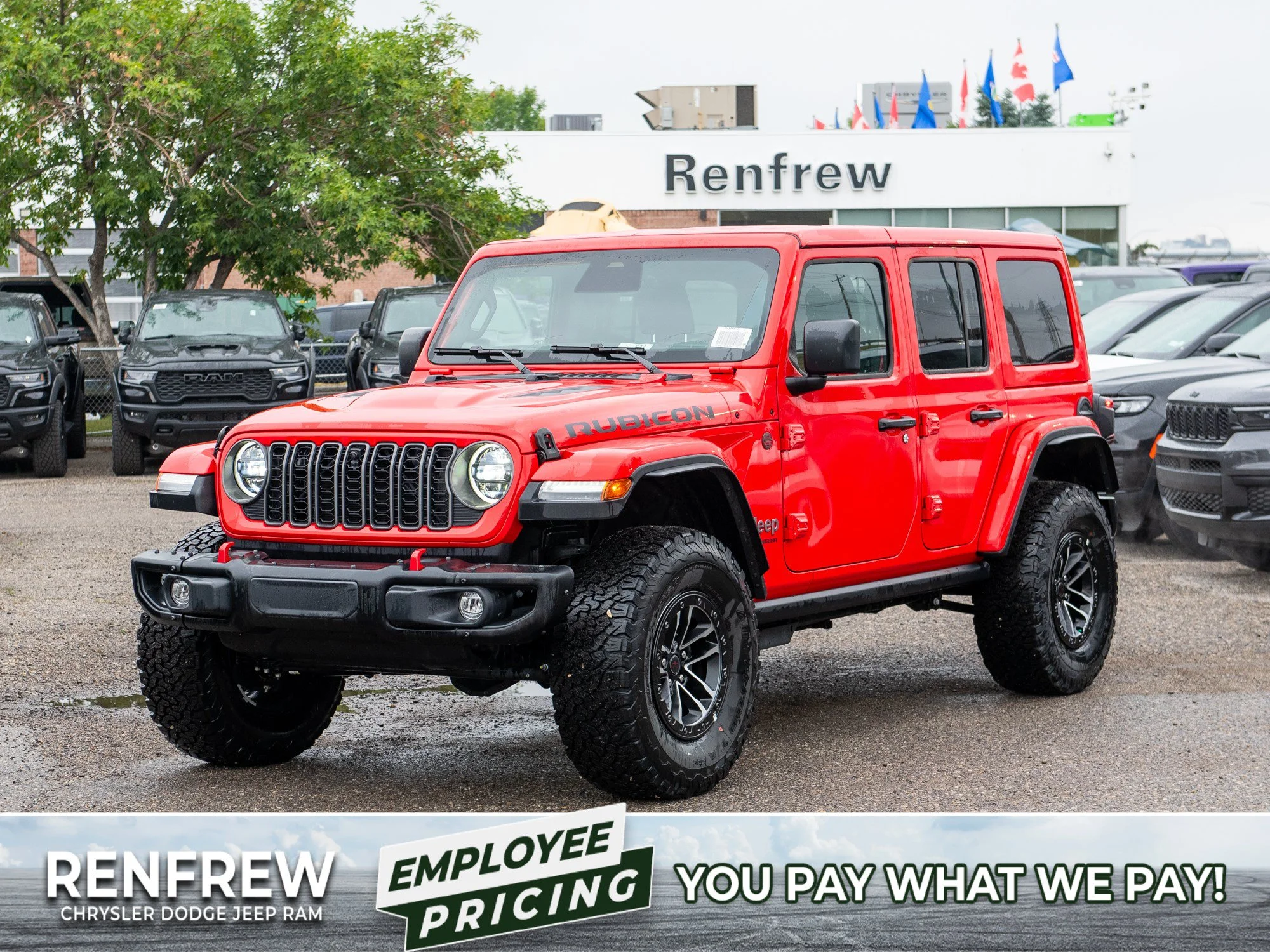 New 2026 Red Jeep Rubicon X*, 35 Inch Tires, Steel Bumpers, Nappa Leather image 1