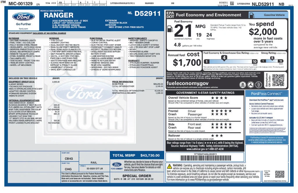 Certified Used 2022 Shadow Black Ford Lariat image 31