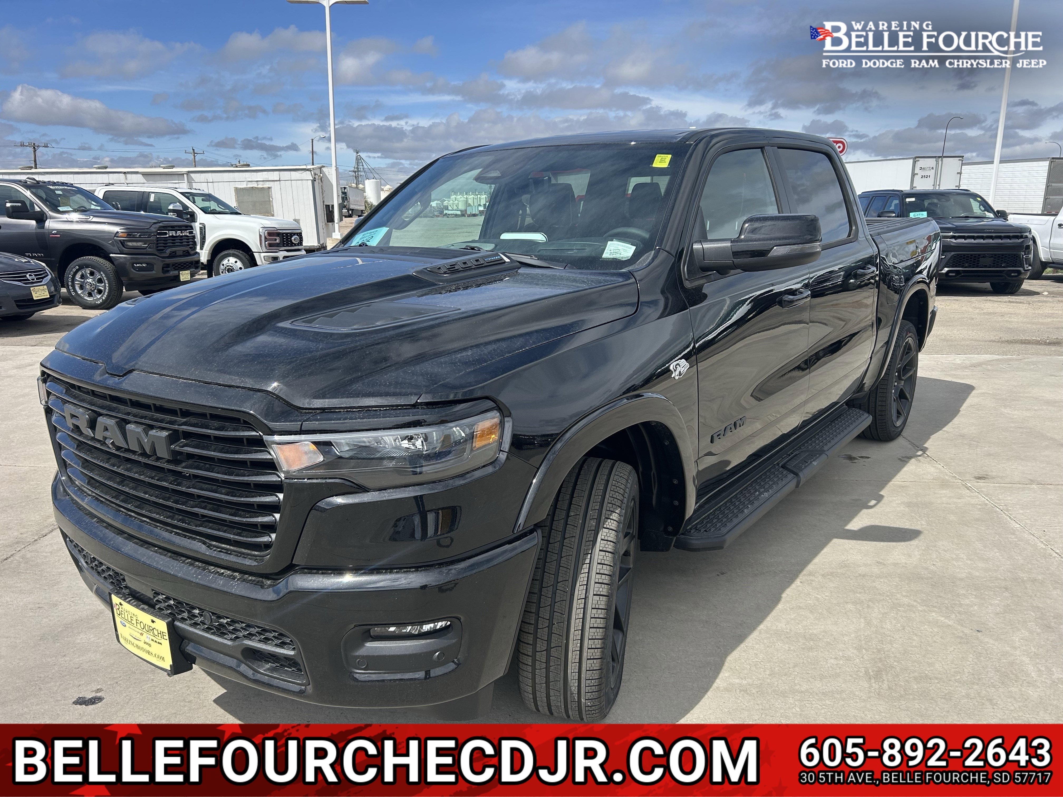 New 2026 Diamond Black Crystal Pearlcoat Ram Laramie image 1