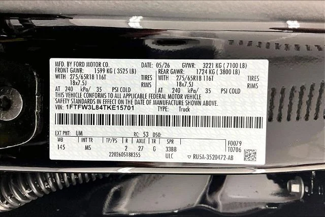 New 2026 Agate Black Metallic Ford XLT image 8
