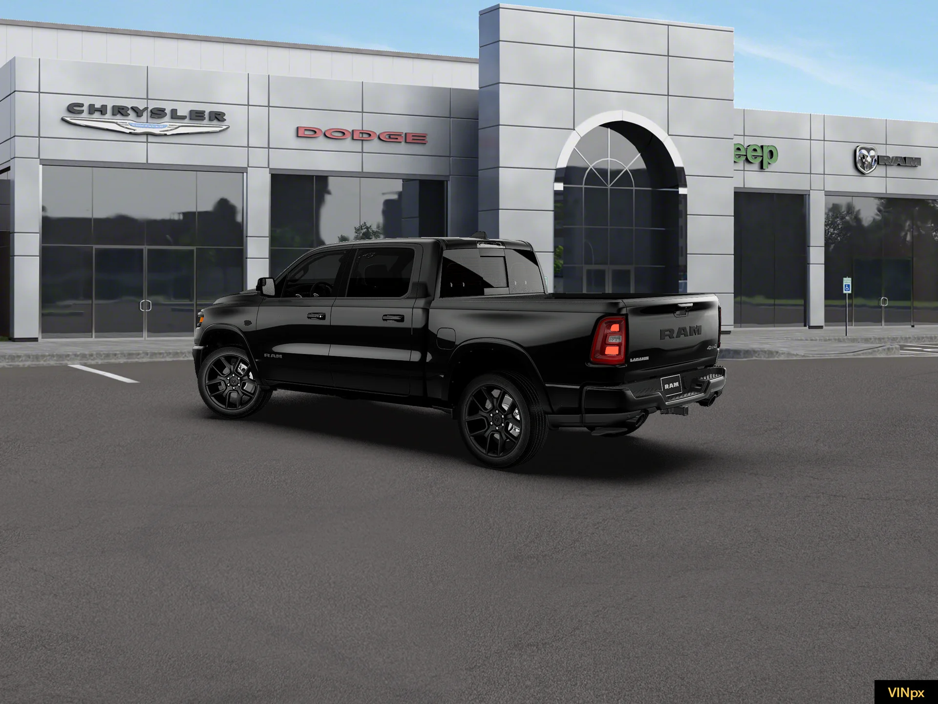 New 2027 Diamond Black Crystal Pearlcoat Ram Laramie image 4