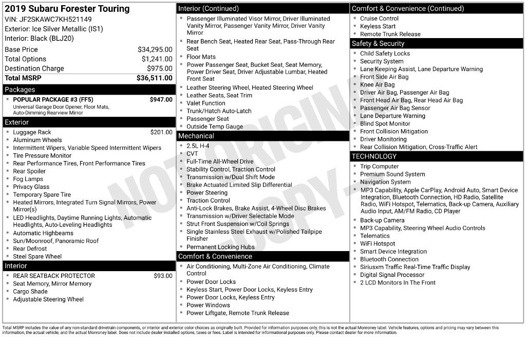 Used 2019 Silver Subaru Touring image 13
