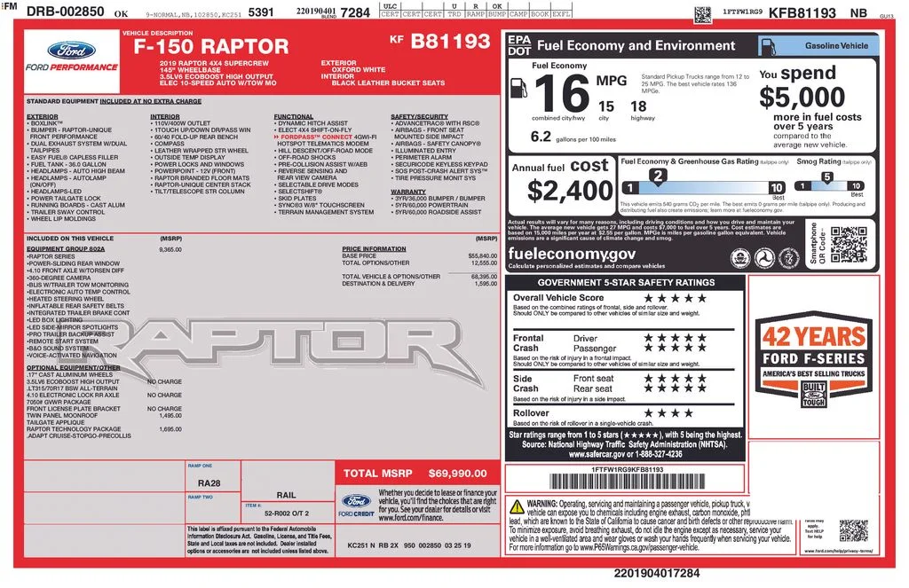 Certified Used 2019 Oxford White Ford Raptor image 5