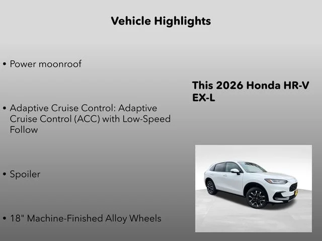 New 2026 Platinum White Honda EX-L image 5