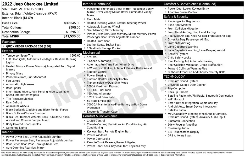 Used 2022 Bright White Clearcoat Jeep Limited image 6