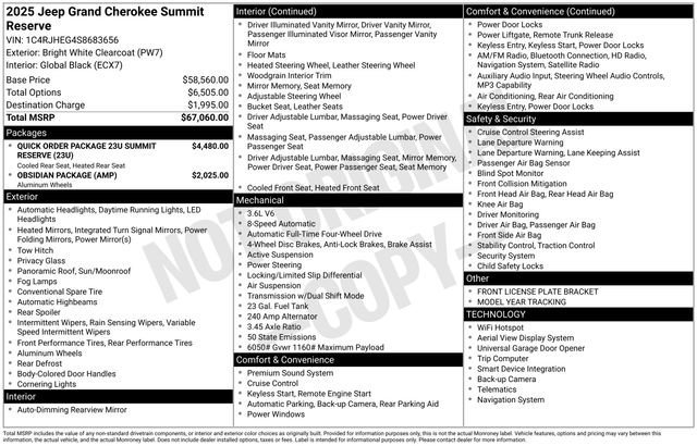 New 2025 Bright White Clear-Coat Exterior Paint Jeep Summit Reserve image 31