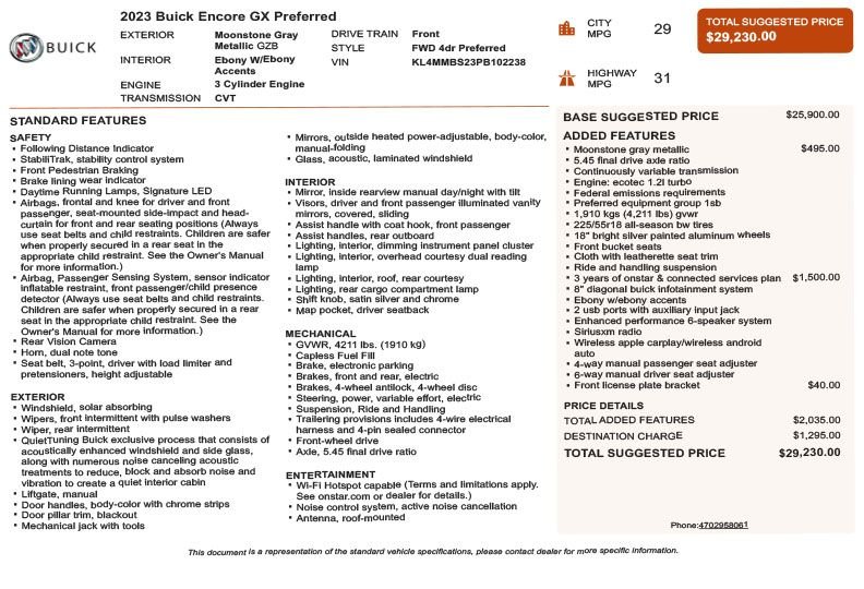 Used 2023 Gray Buick Preferred image 3