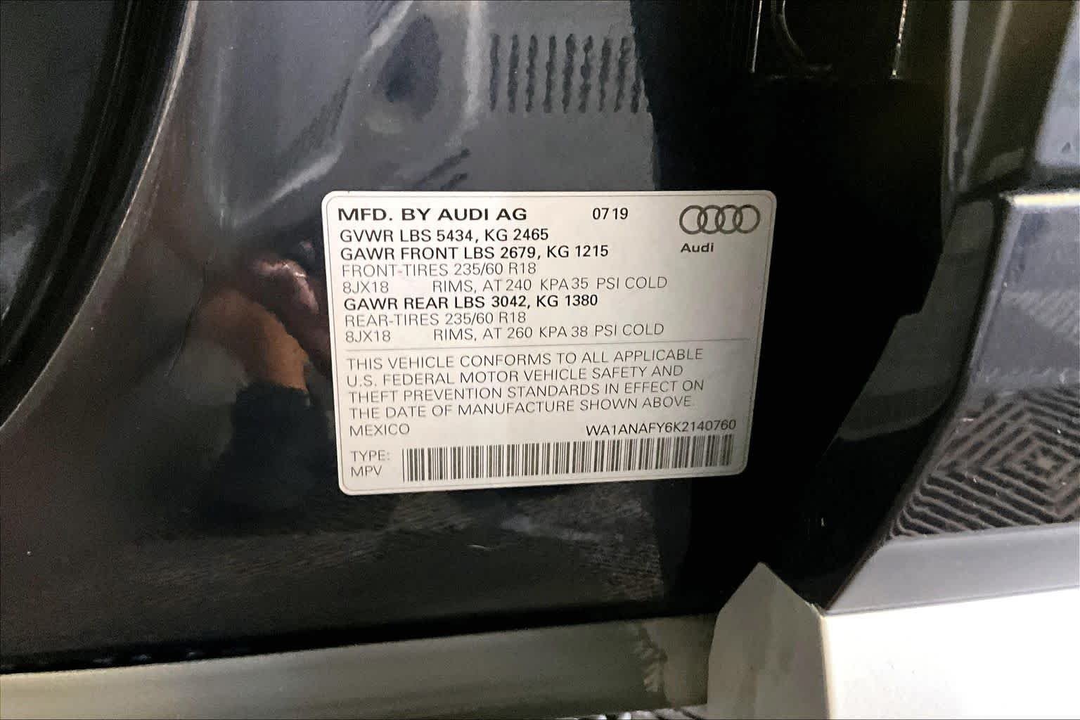 Used 2019 Moonlight Blue Metallic Audi Premium image 34