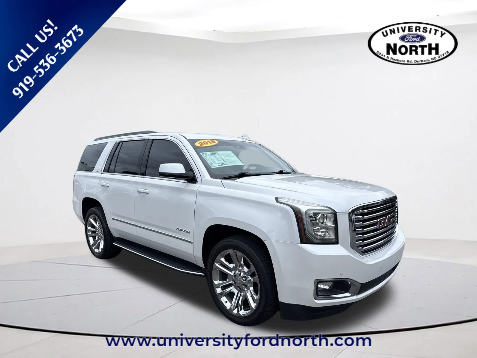 Used 2018 White Frost Tricoat GMC SLT image 1