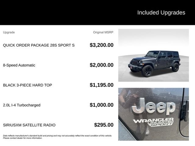 Used 2018 Granite Crystal Clearcoat Metallic Jeep Unlimited Sport S image 5