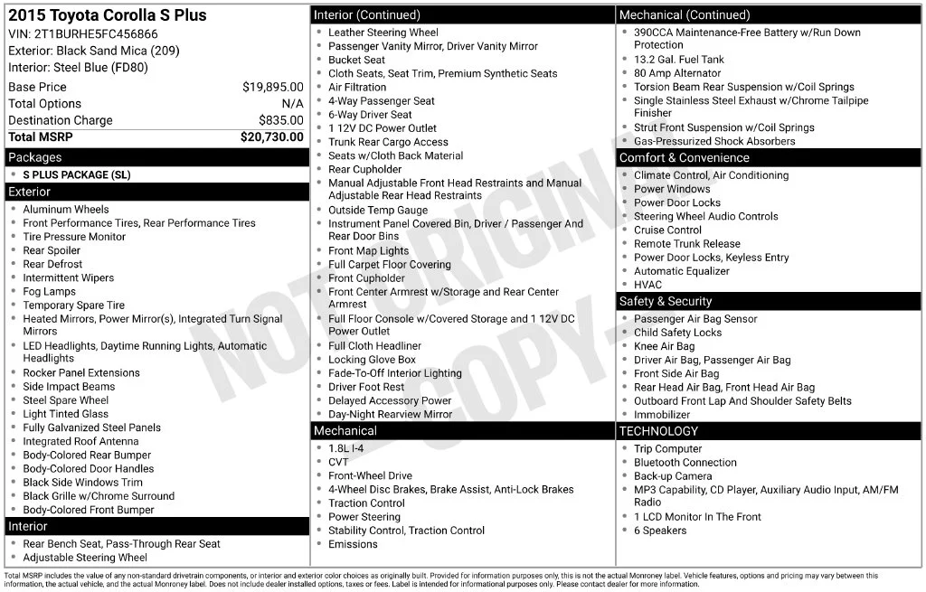 Used 2015 Black Sand Toyota S Plus image 36