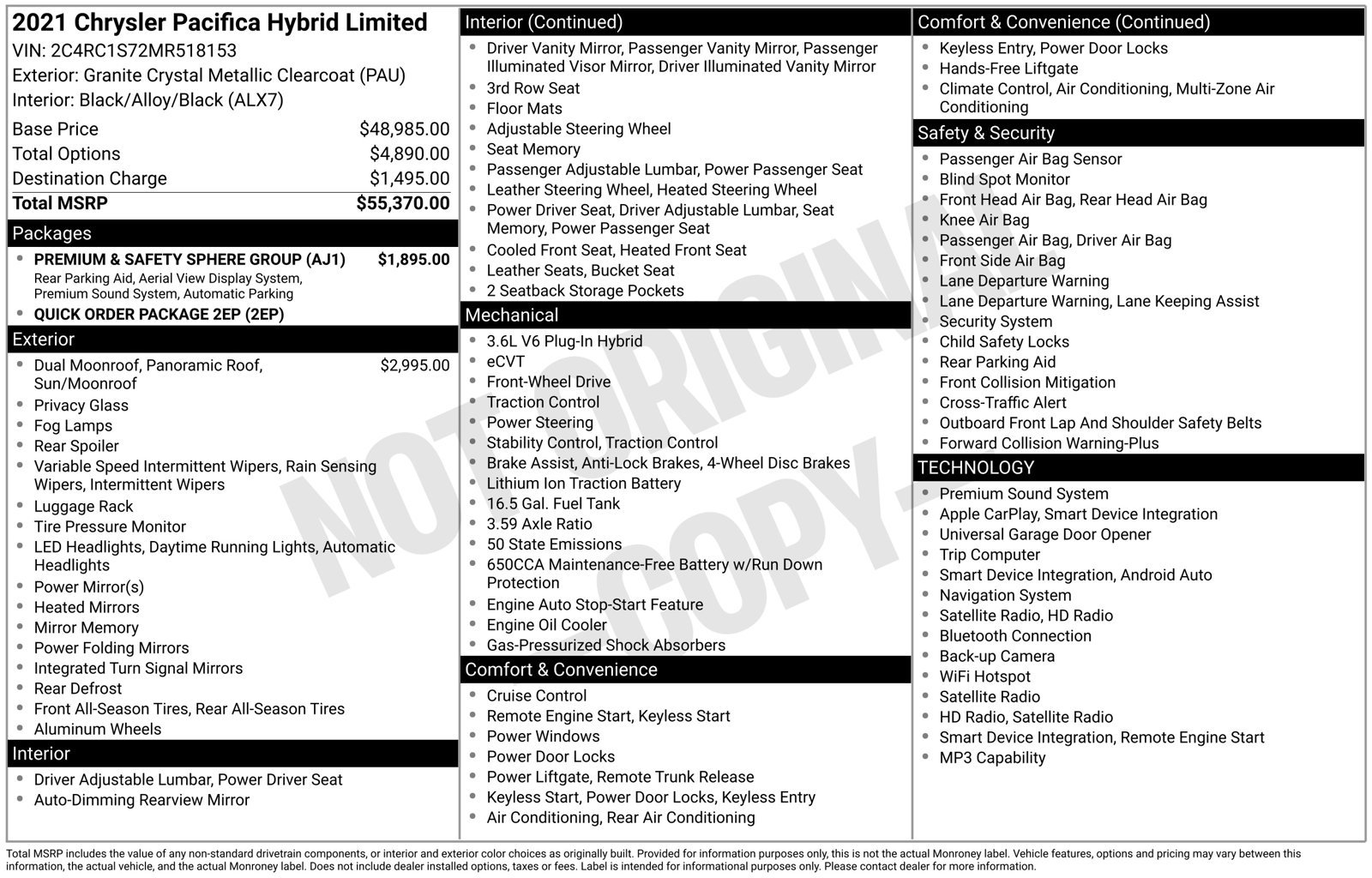 2021 Chrysler Pacifica Hybrid Limited - Photo 39