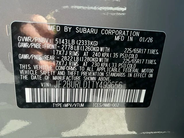 New 2026 RIVER ROCK PEARL Subaru Wilderness image 16