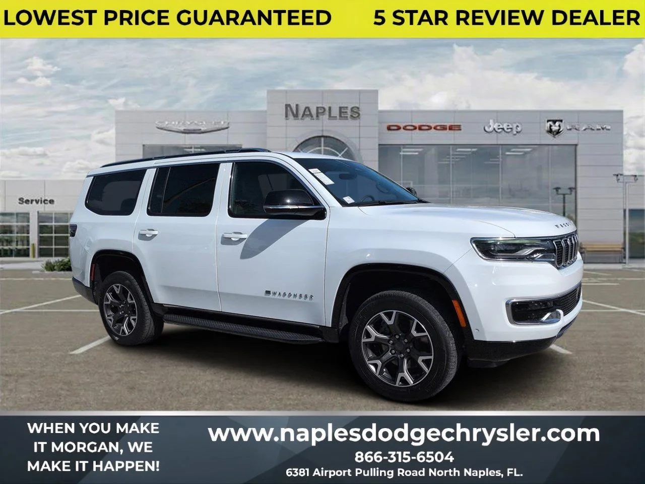 Used 2024 Bright White Clearcoat Jeep Series III image 1