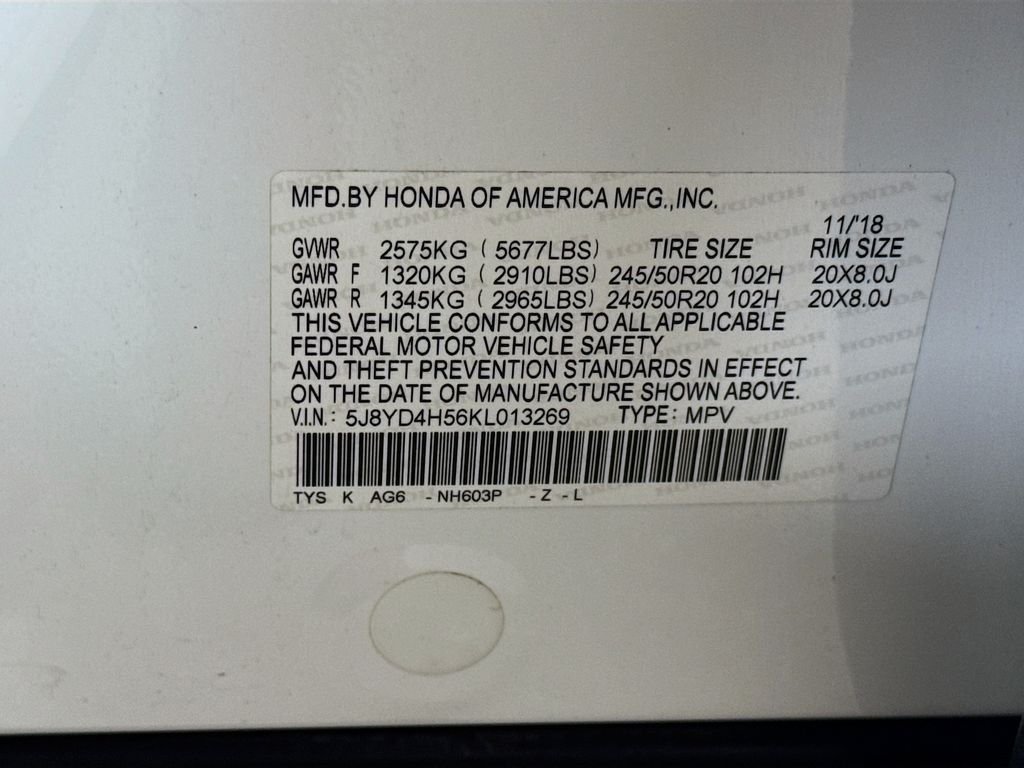 Used 2019 White Diamond Pearl Acura w/Technology Pkg image 32