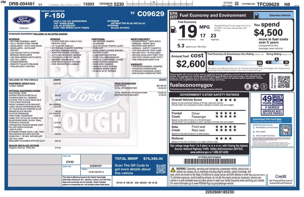 New 2026 Antimatter Blue Metallic Ford Lariat® image 6
