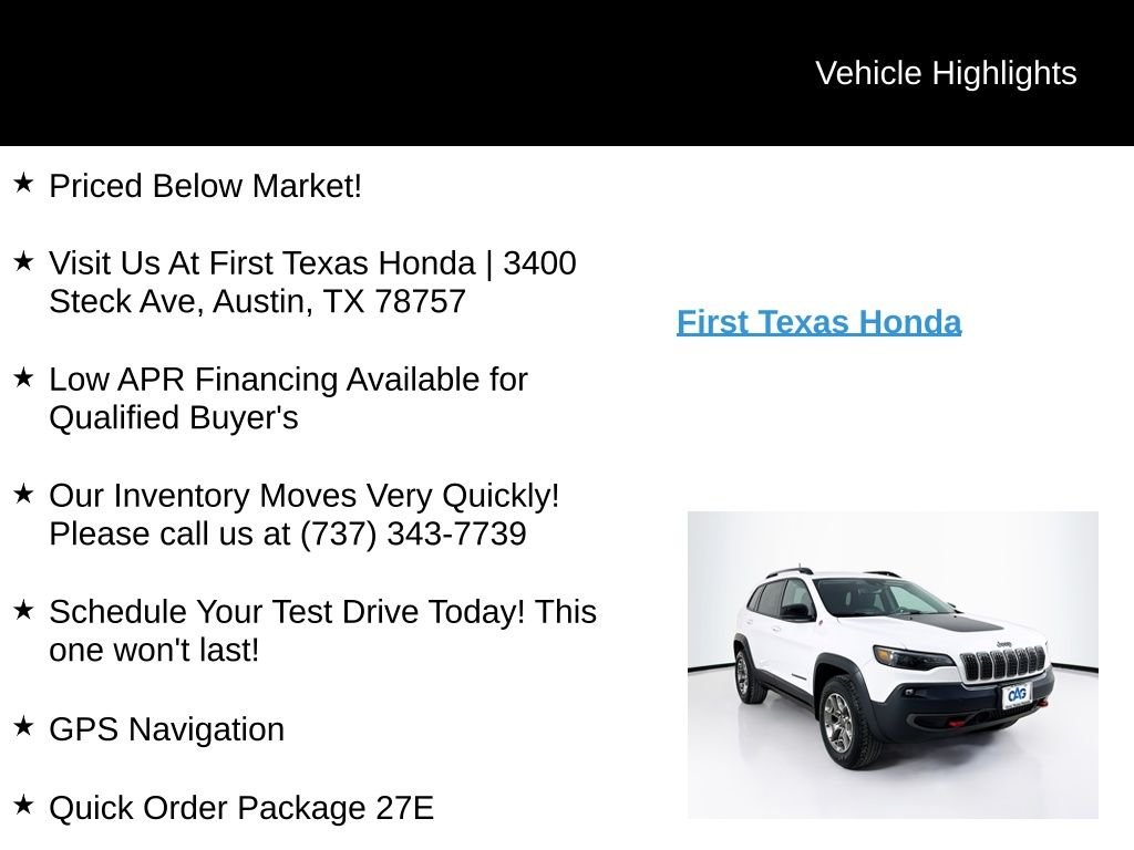 Used 2022 Bright White Clearcoat Jeep Trailhawk image 10