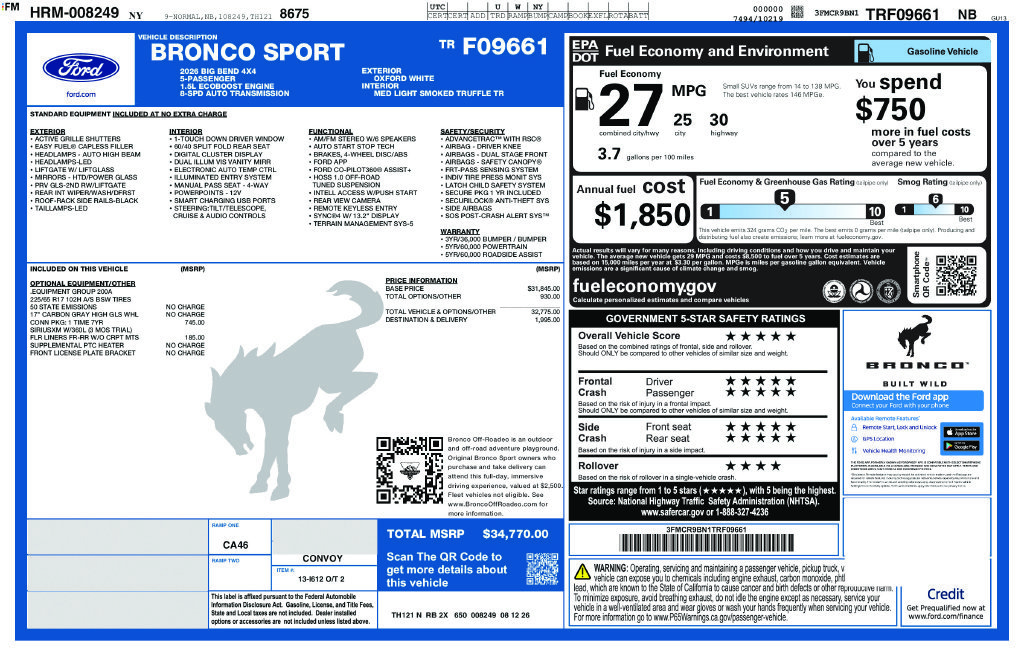 New 2026 Oxford White Ford Big Bend® image 6
