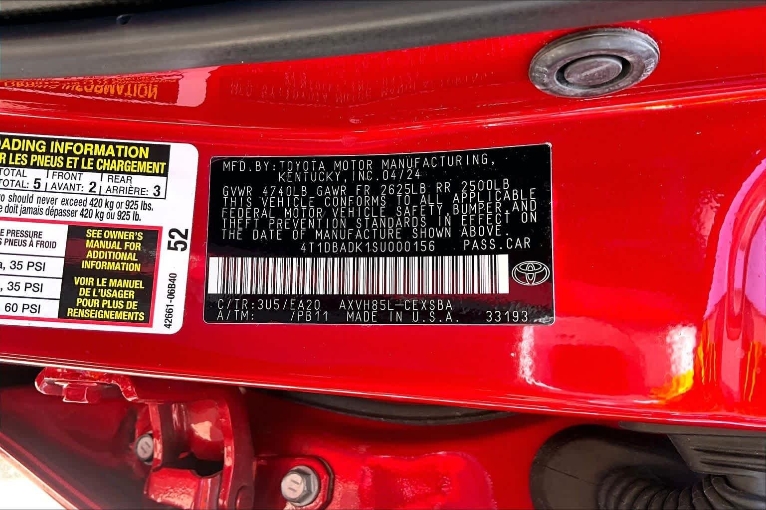 Used 2025 Supersonic Red Toyota SE image 33
