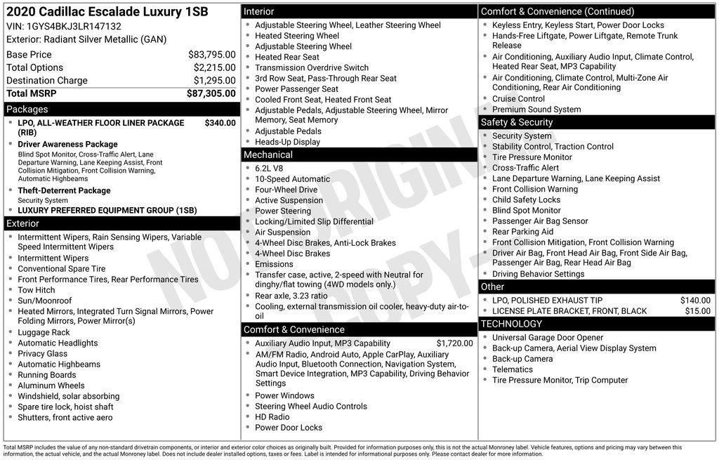 Used 2020 Silver Cadillac Luxury image 41