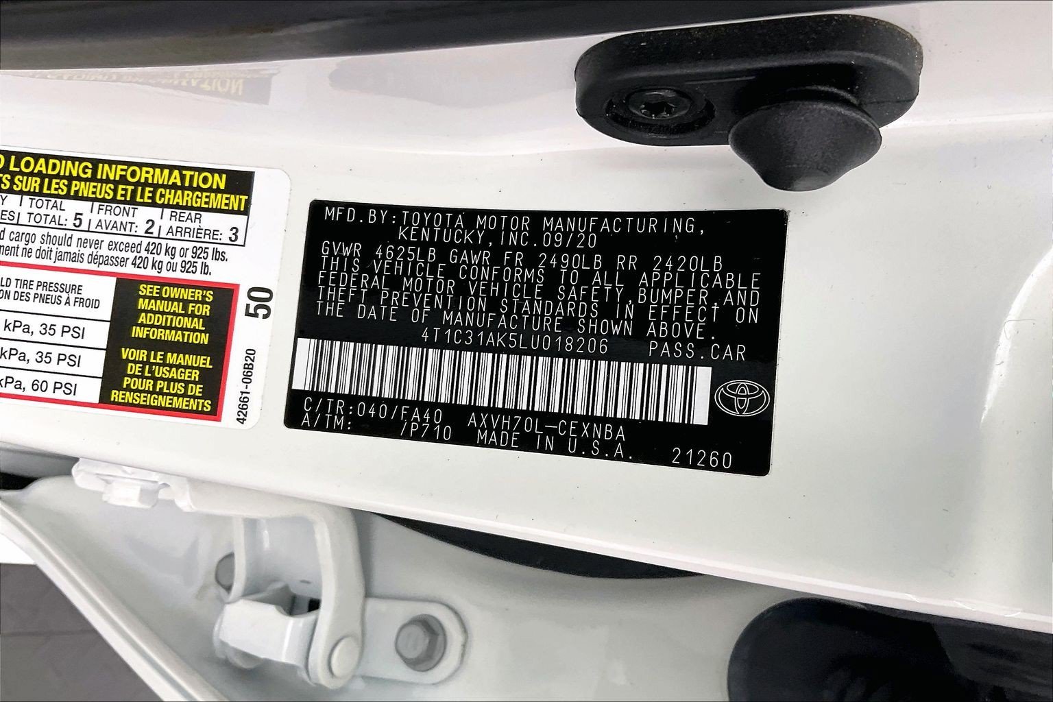 Used 2020 Super White Toyota LE image 35