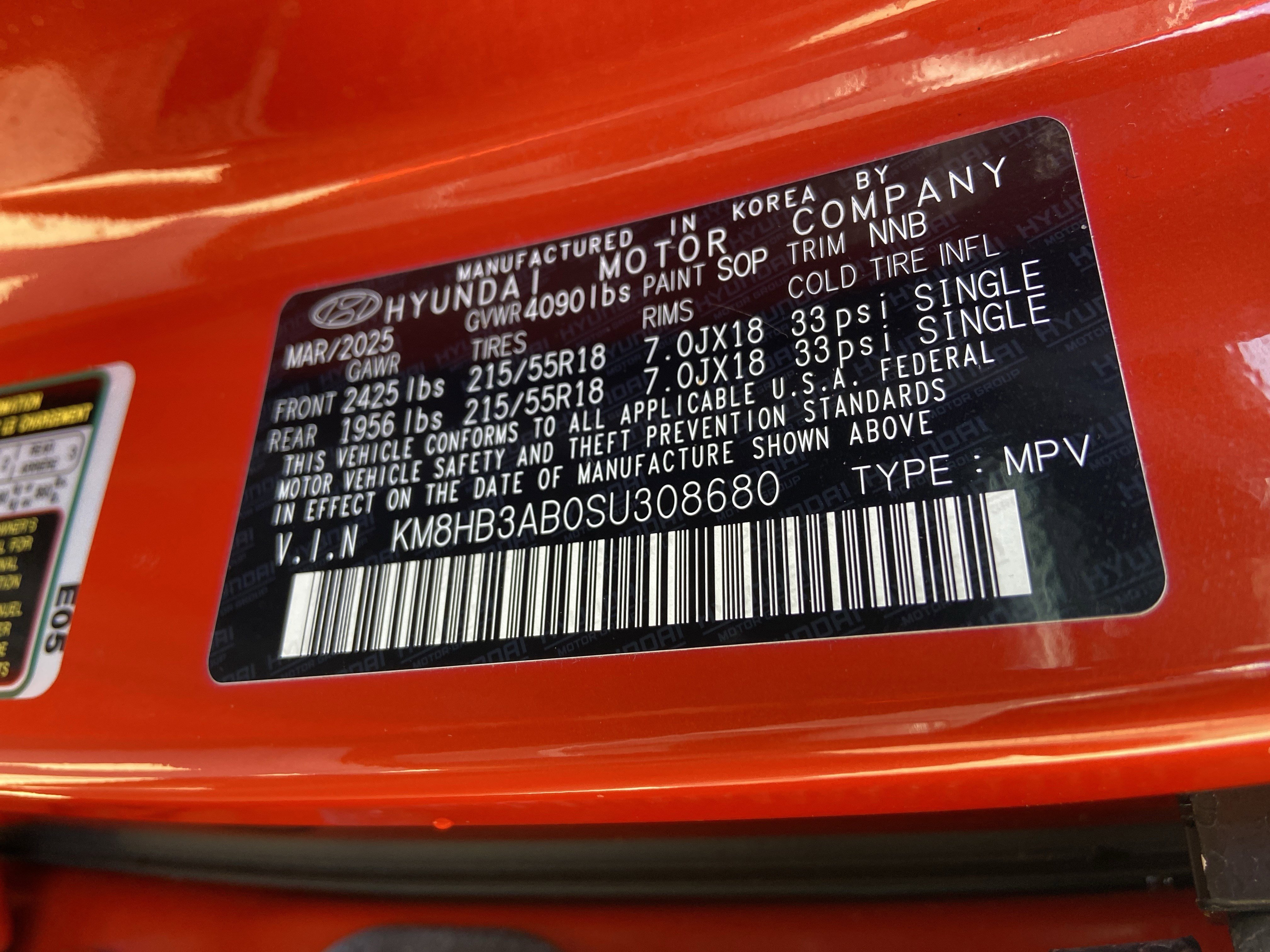 Used 2025 Soultronic Orange Pearl Hyundai SEL image 23