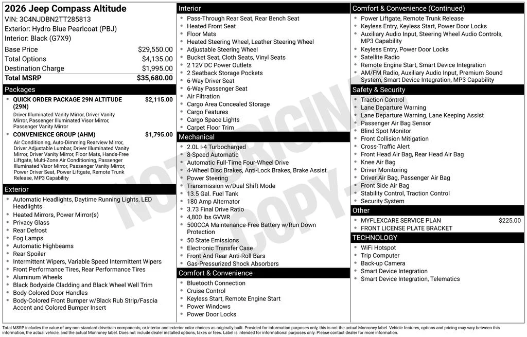 New 2026 Hydro Blue Pearl-Coat Exterior Paint Jeep Latitude image 6