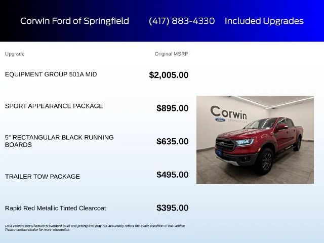 Certified Used 2020 Rapid Red Metallic Tinted Clearcoat Ford Lariat image 6