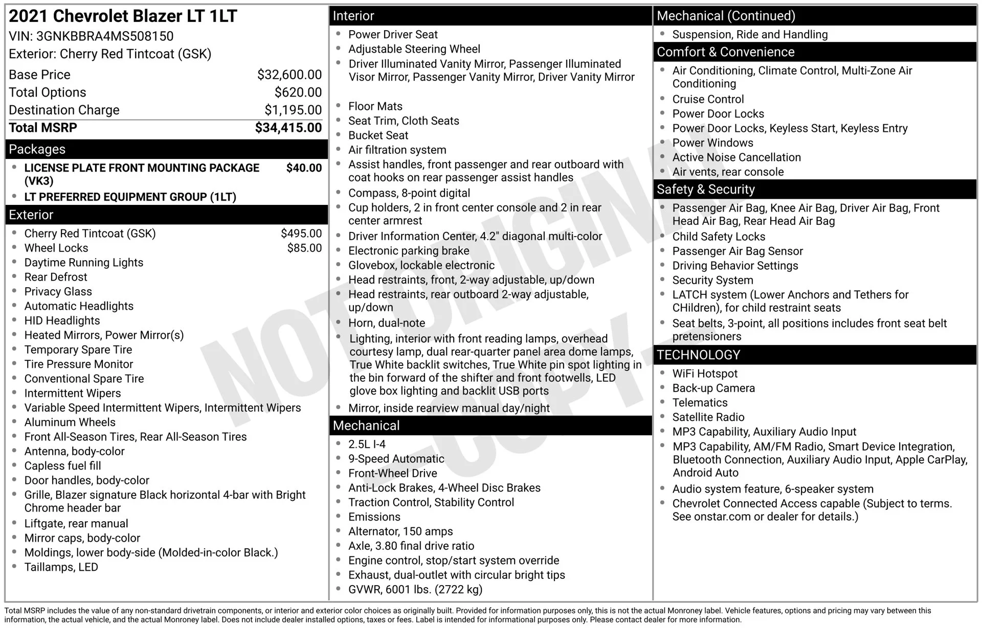 Used 2021 Red Chevrolet LT image 2