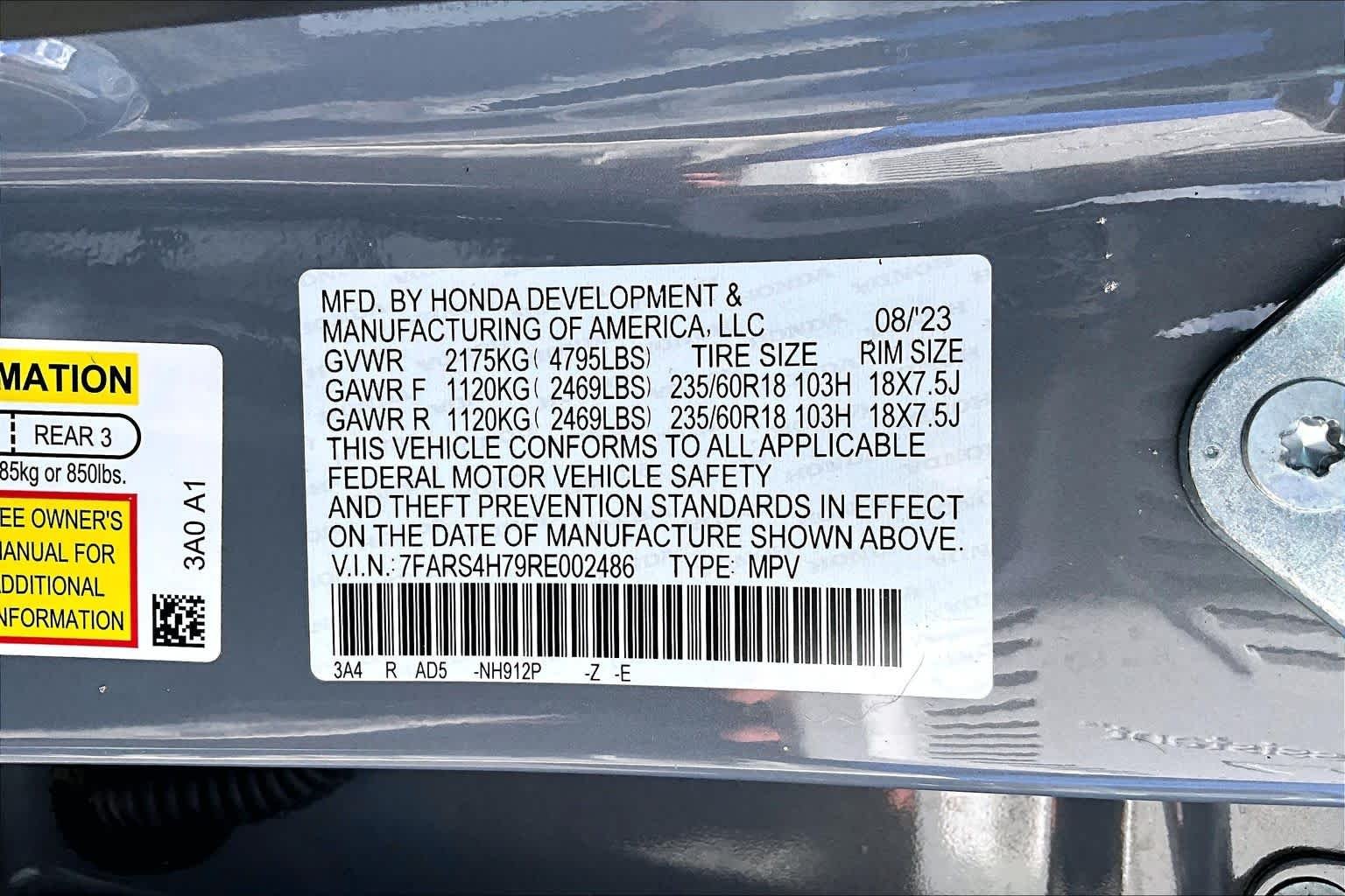 Certified Used 2024 Urban Gray Pearl Honda EX-L image 33
